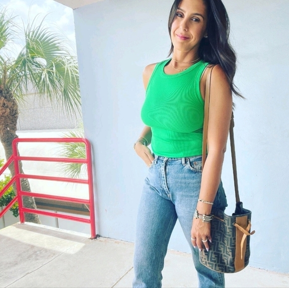 A New Day - Women's Slim Fit Ribbed High NeckTank - Green - Picture 4 of 4